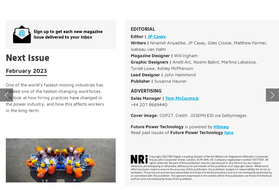 Next Issue Future Power Technology Magazine Issue 149 December 2022