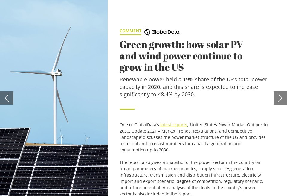 Green growth: how solar PV and wind power continue to grow in the US ...