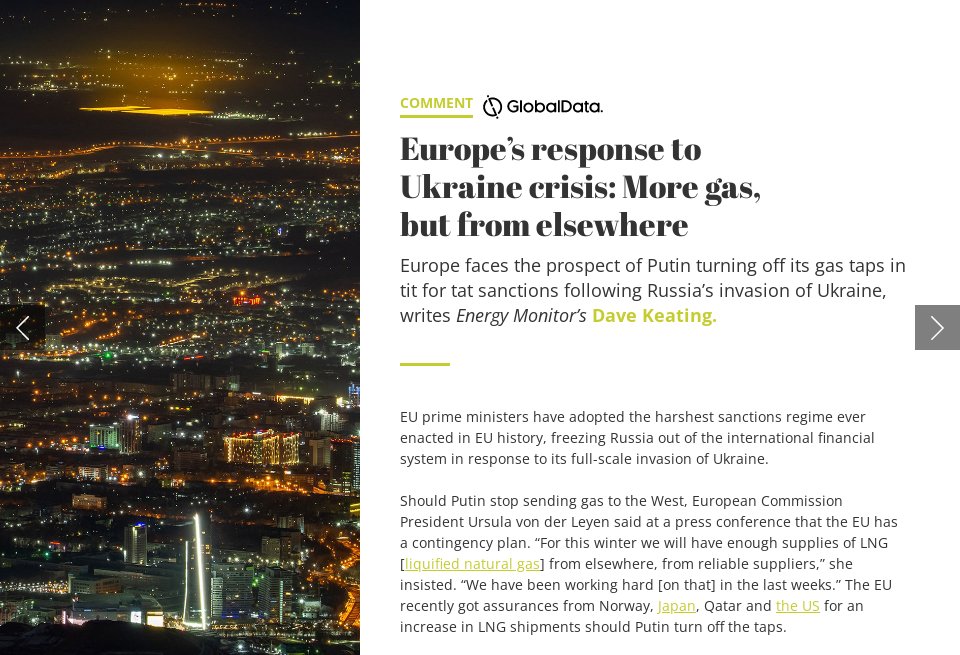 Europe’s Response To Ukraine Crisis: More Gas, But From Elsewhere ...