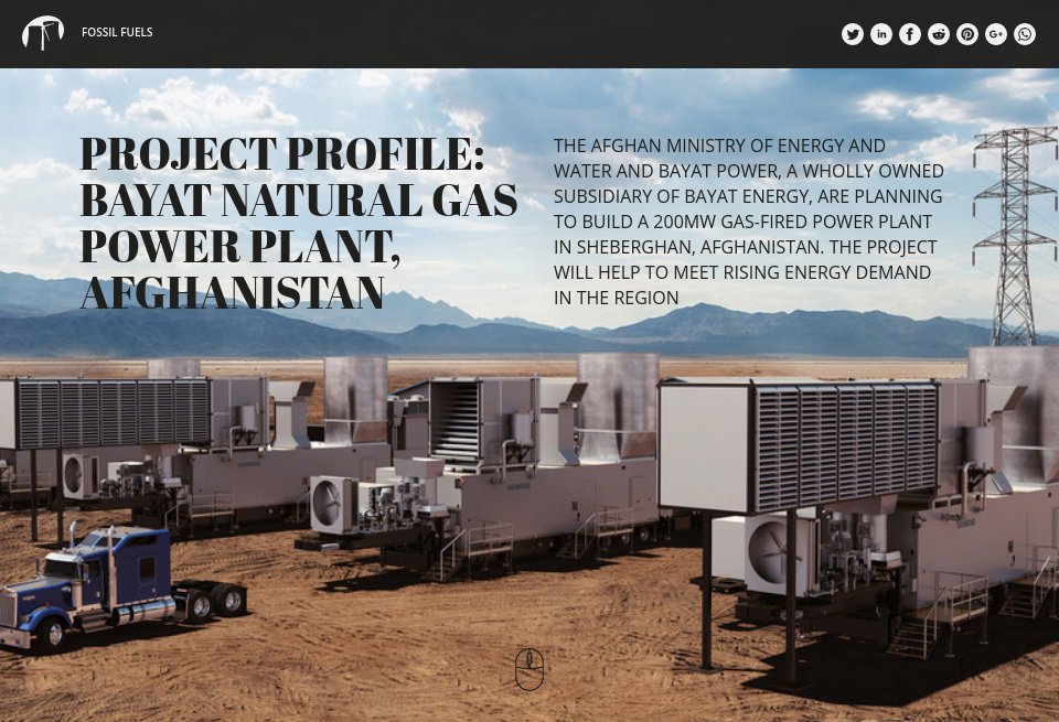Project Profile Bayat Natural Gas Power Plant Afghanistan Future Power Technology Special Issue November 2018