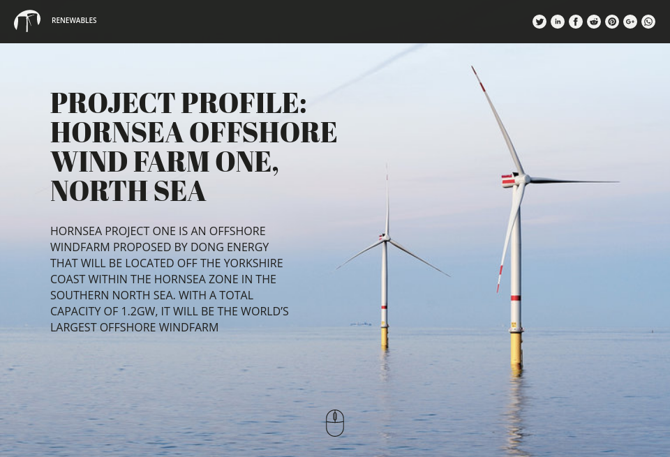 Project profile: Hornsea Offshore Wind Farm One, North Sea - Future ...